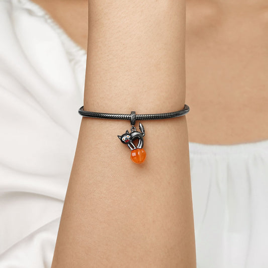 Gnoce Halloween Black Cat Pendant Dangle Charm_5