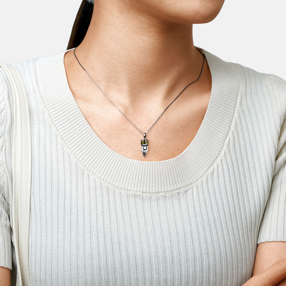 Gnoce Black Cat & Pumpkin Monster Cone Necklace_3