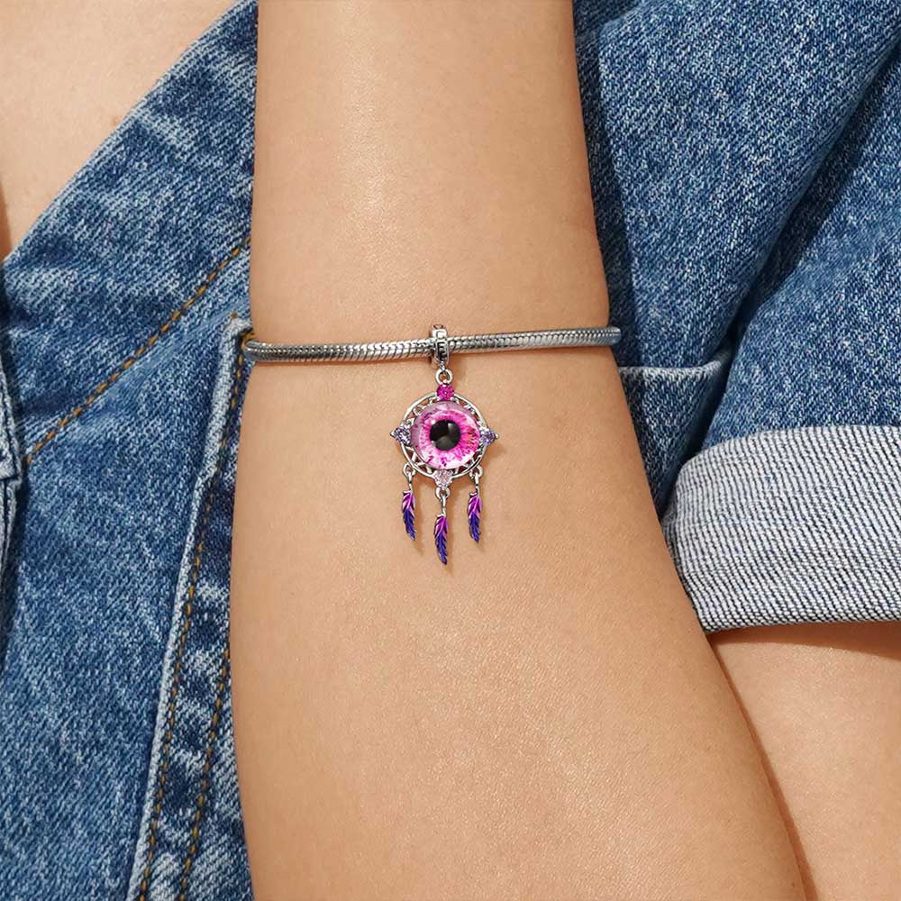 Gnoce Halloween Devil Eyes Dream Catcher Pendant Dangle Charm_4