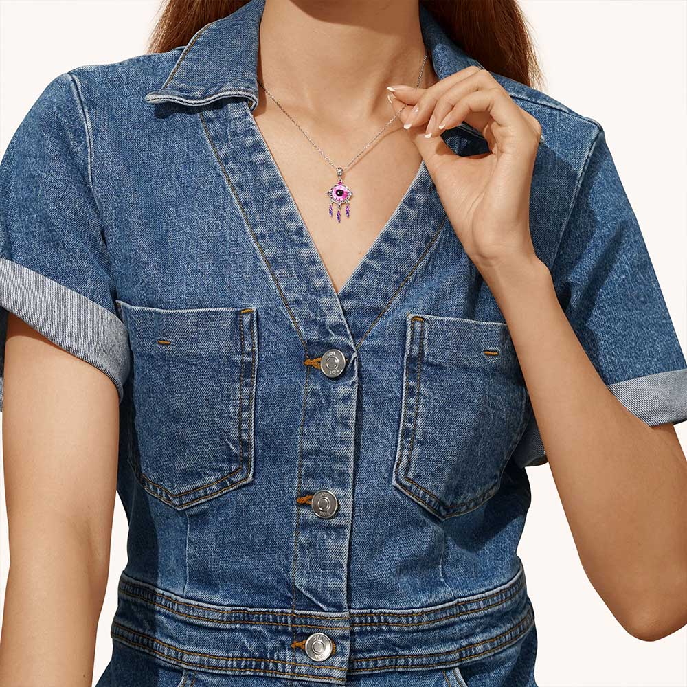 Gnoce Halloween Devil Eyes Dream Catcher Pendant Dangle Charm_5