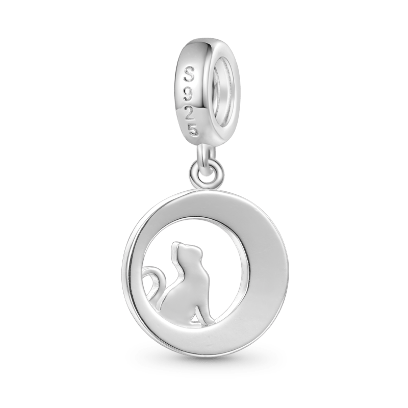 Gnoce Moon Phase Cat Pendant Dangle Charm_2