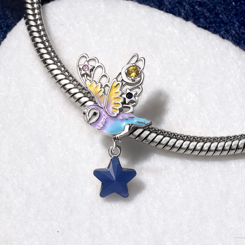 Gnoce Owl with Light Color-changing Star Charm_4
