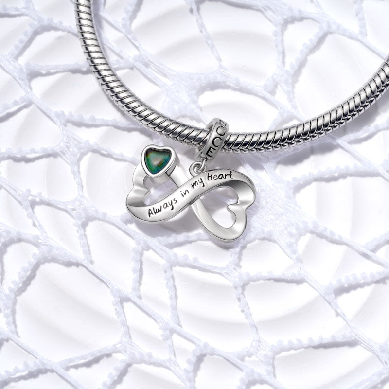 Gnoce "Always in My Heart " Infinite Love Mood Pendant Dangle Charm_3