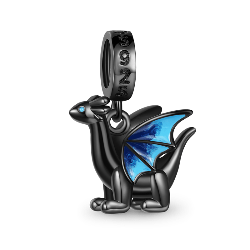 Gnoce Little Black Dragon Pendant Dangle Charm_2