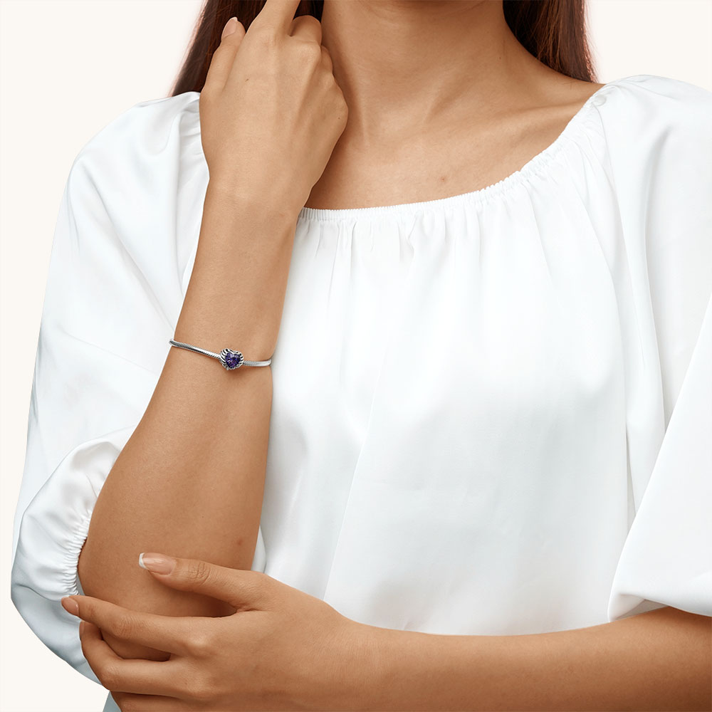 Gnoce Sparkling Purple Skull Heart Charm_4