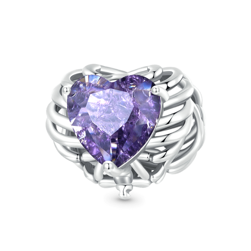 Gnoce Sparkling Purple Skull Heart Charm_1