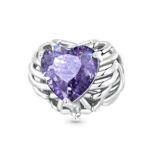 Gnoce Sparkling Purple Skull Heart Charm_1