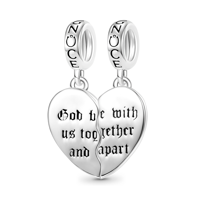 Gnoce Religious Mizpah Heart Pendant Dangle Charm_1