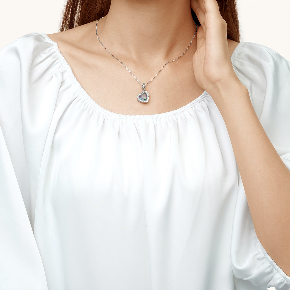 Gnoce Mother Love Child  Birthstone Pendant Dangle Charm_6