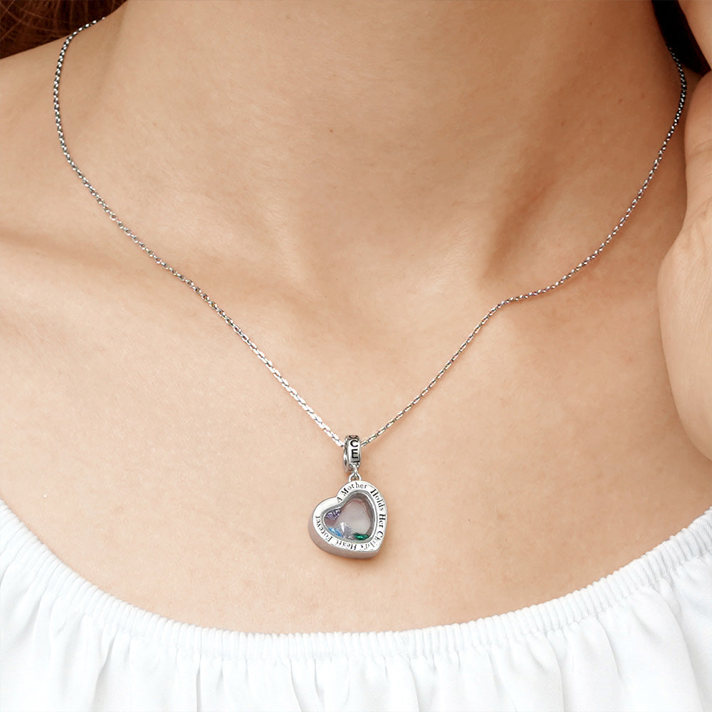 Gnoce Mother Love Child  Birthstone Pendant Dangle Charm_7