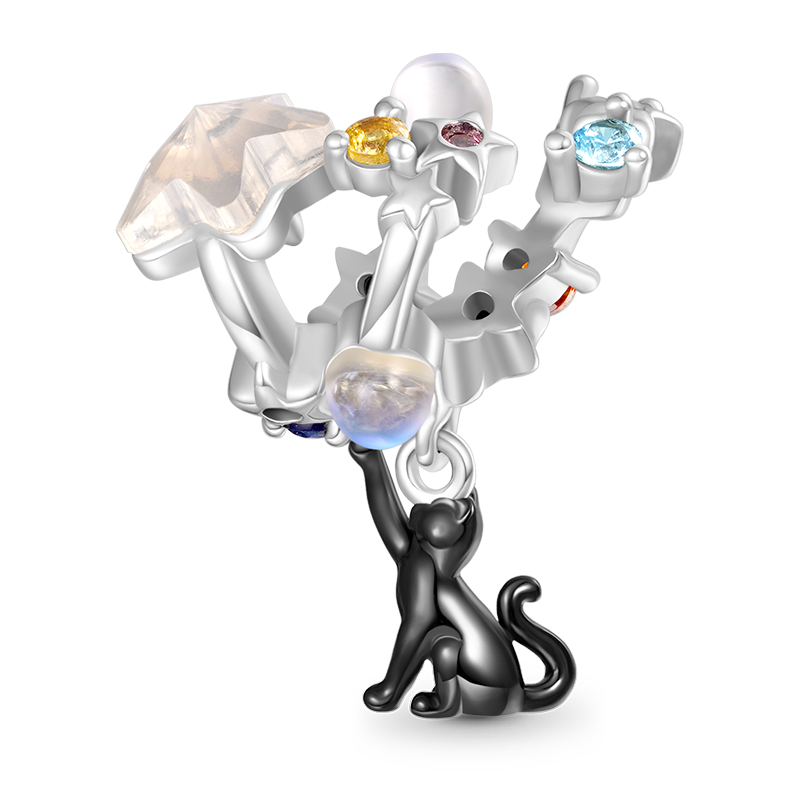 Gnoce Halloween Black Cat Pendant Dangle Charm_2