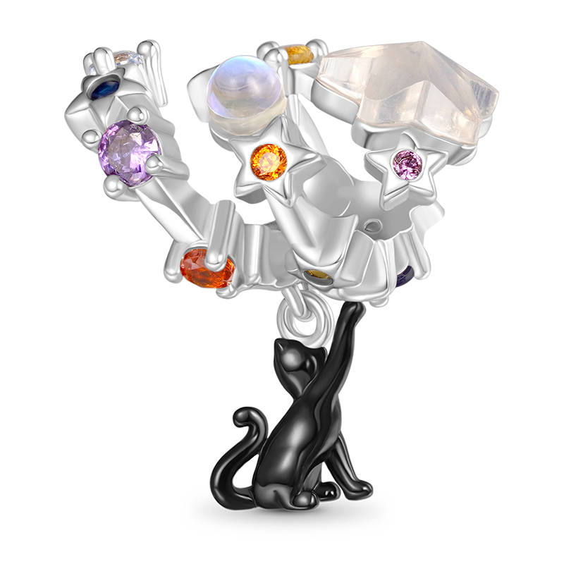 Gnoce Halloween Black Cat Pendant Dangle Charm_3