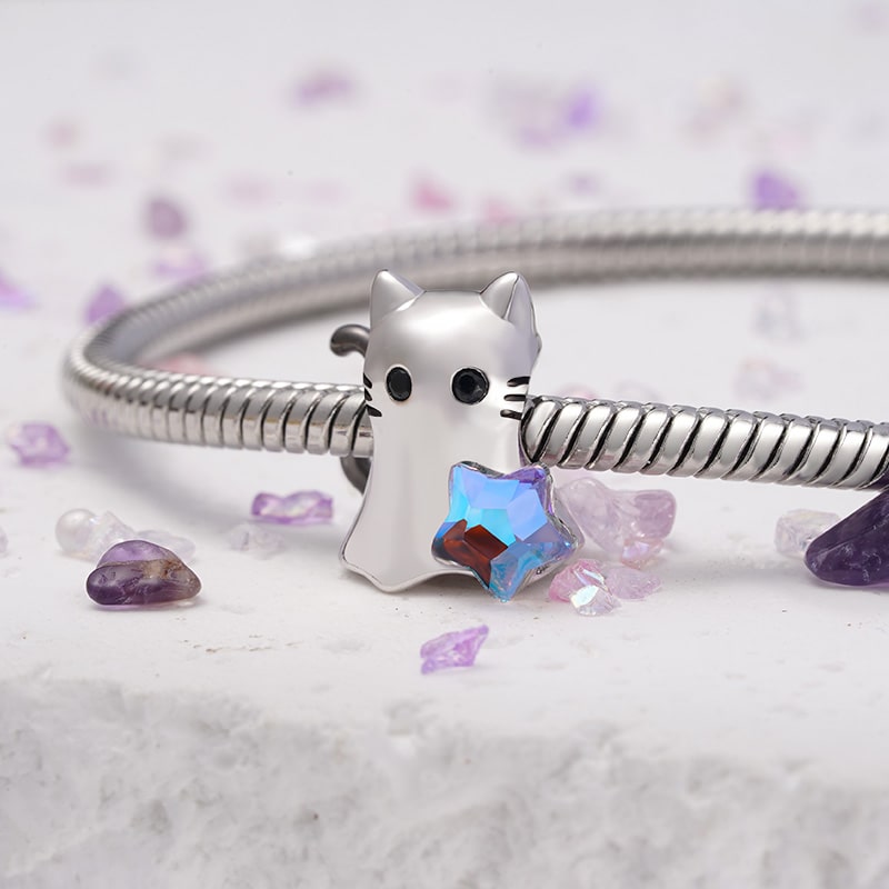 Gnoce Halloween Cat Ghost Charm_3