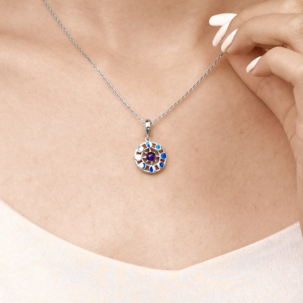 Gnoce Moon Phase Mood Pendant Dangle Charm_6