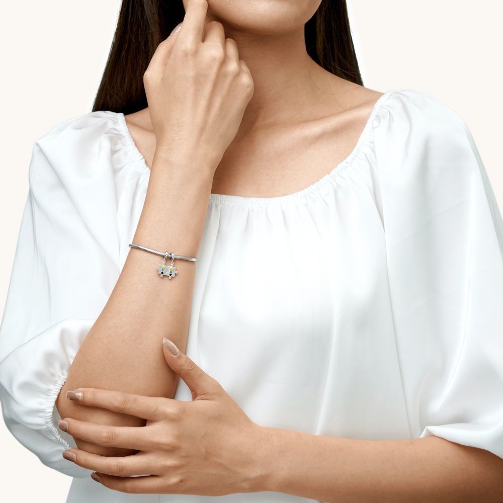 Gnoce Personalized Couple Puzzle Pendant Dangle Charm_4