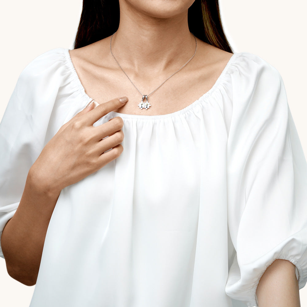 Gnoce Personalized Couple Puzzle Pendant Dangle Charm_6