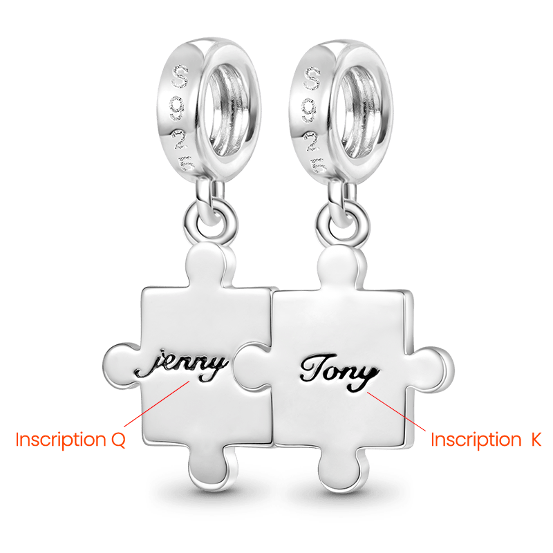 Gnoce Personalized Couple Puzzle Pendant Dangle Charm_2