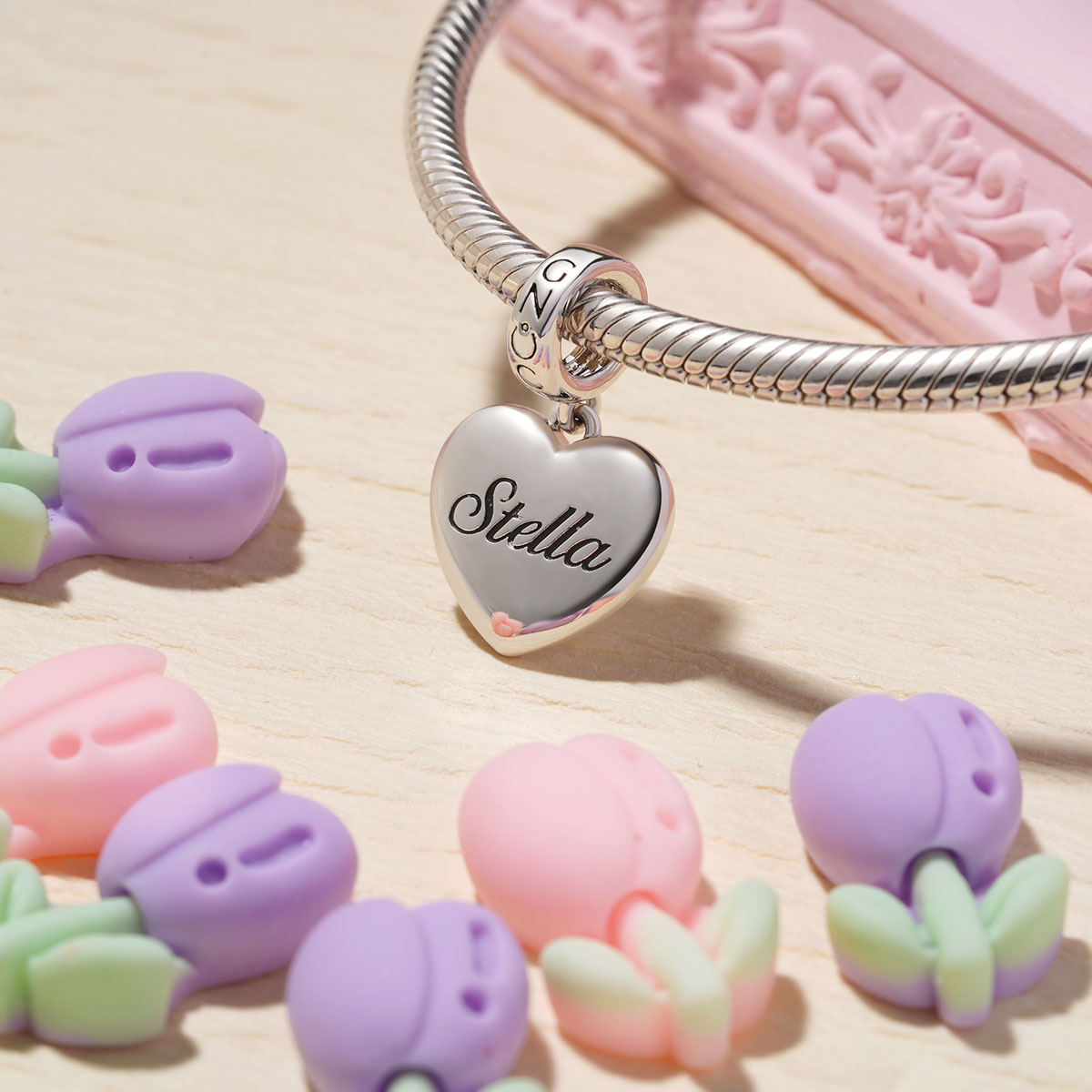 Gnoce Personalized Heart Pendant Dangle Charm_3