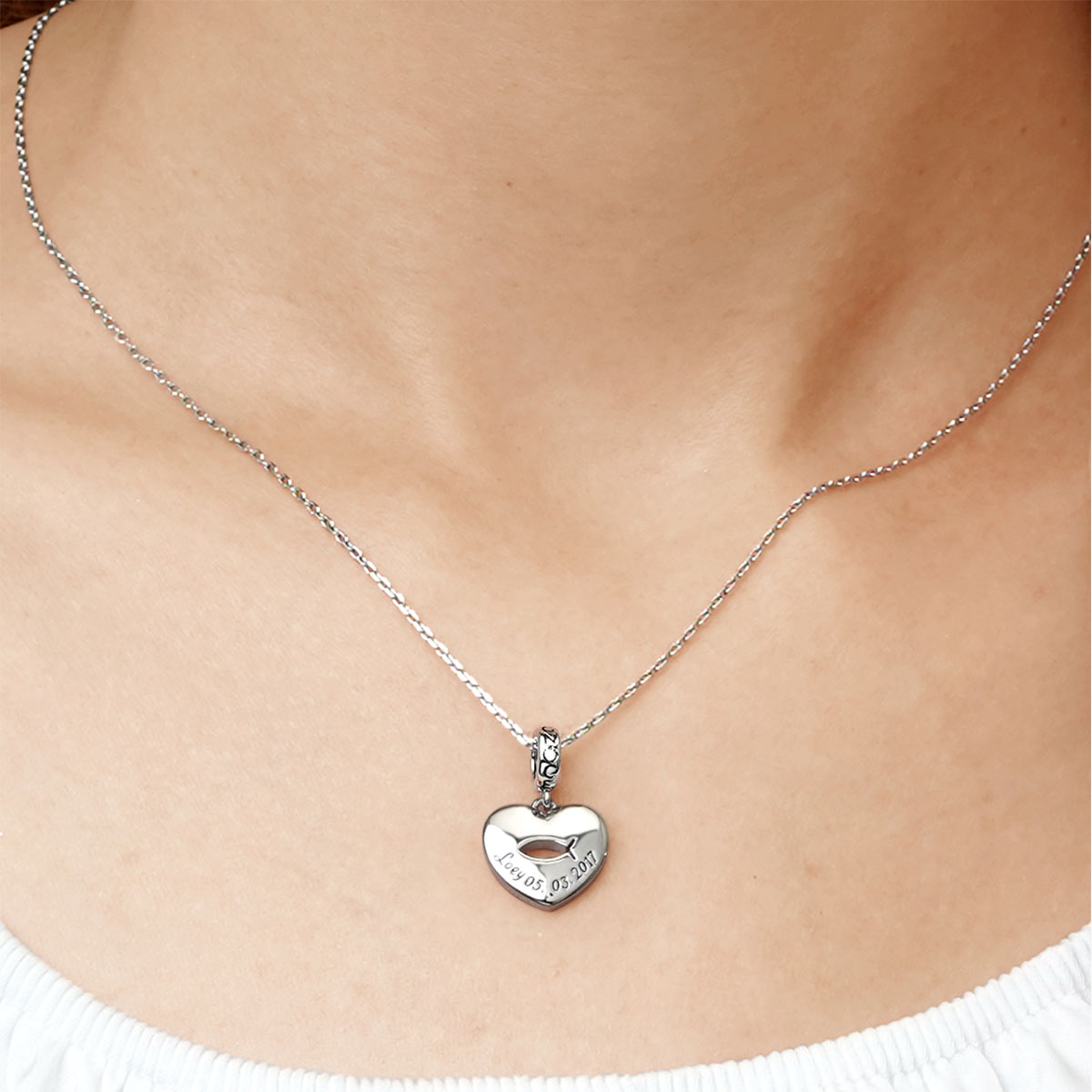 Gnoce Engravable Jesus Fish Birthday Name Pendant Dangle Charm_7