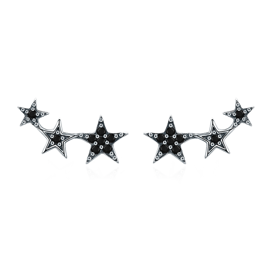 Gnoce Black Star Stud Earrings_1