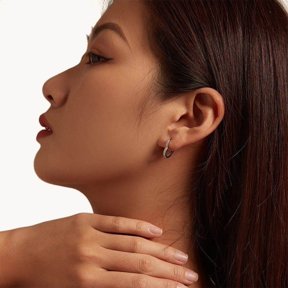 Gnoce Trendy Heart-Shaped Zircon Earrings_4