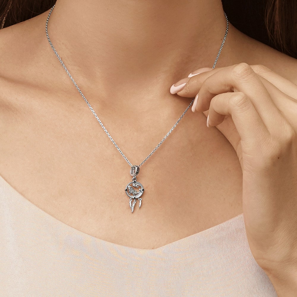 Gnoce Dream Catcher Whale Pendant Dangle Charm_5