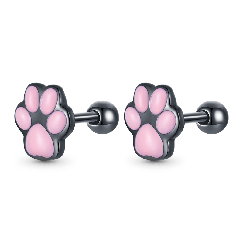 Gnoce Cute Cat Paw Stud Earrings_1