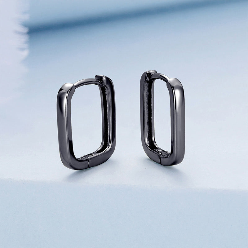 Gnoce Black Elegant French Earrings_2