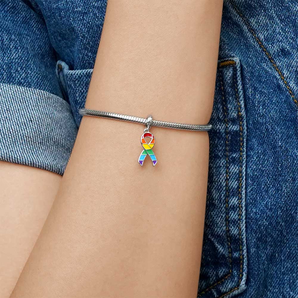 Gnoce Rainbow Ribbon Pendant Dangle Charm_5