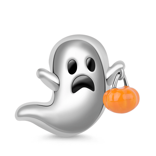 Gnoce "Trick or Treat" Cute Devil with Pumpkin Lamp 925 Sterling Silver Charm For Halloween Gift_1