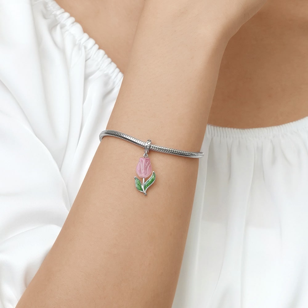 Gnoce Blooming Tulip Pendant Dangle Charm_5