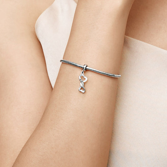 Gnoce Engravable Infinite Love Heart Pendant Dangle Charm_8