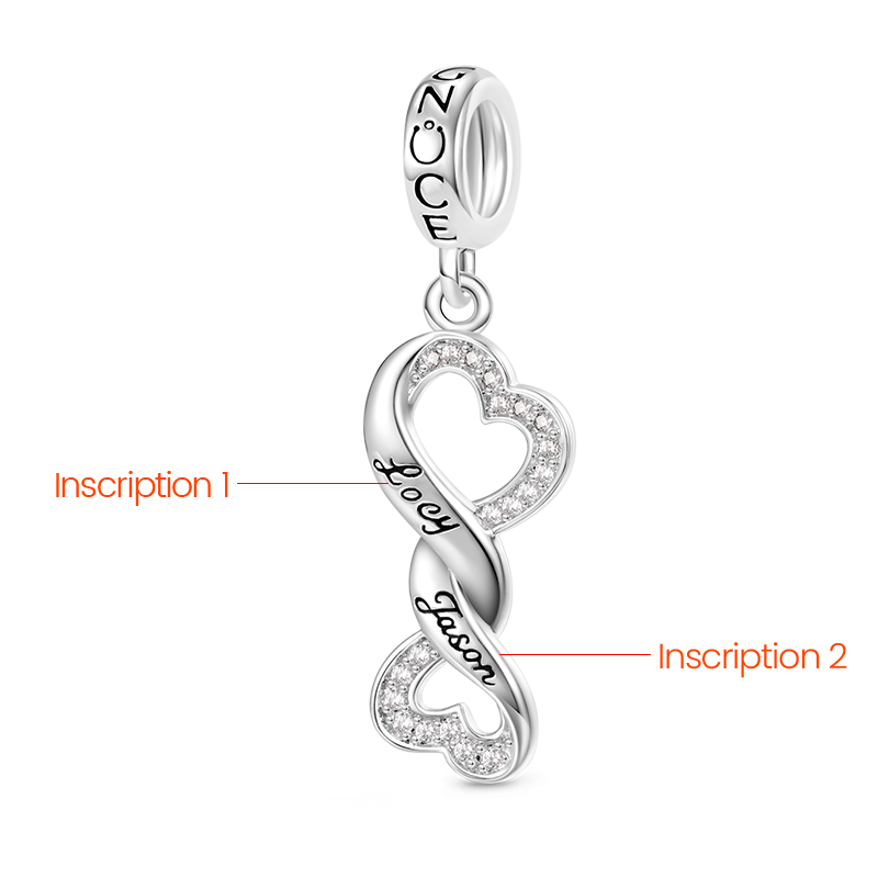 Gnoce Engravable Infinite Love Heart Pendant Dangle Charm_2