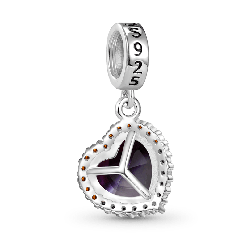 Gnoce Gradient Black Purple Heart-shaped Pendant Dangle Charm_2