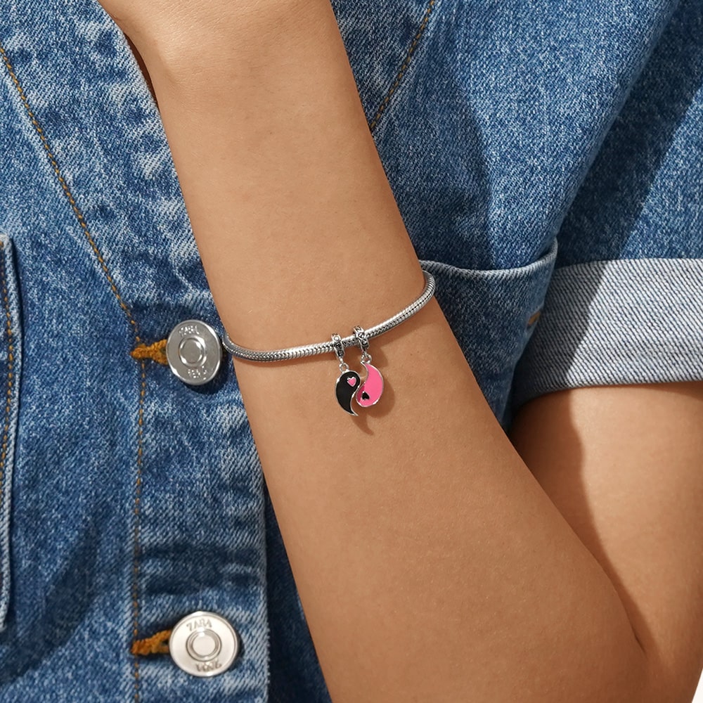 Gnoce Yin Yang Couple Pendant Dangle Charm_5