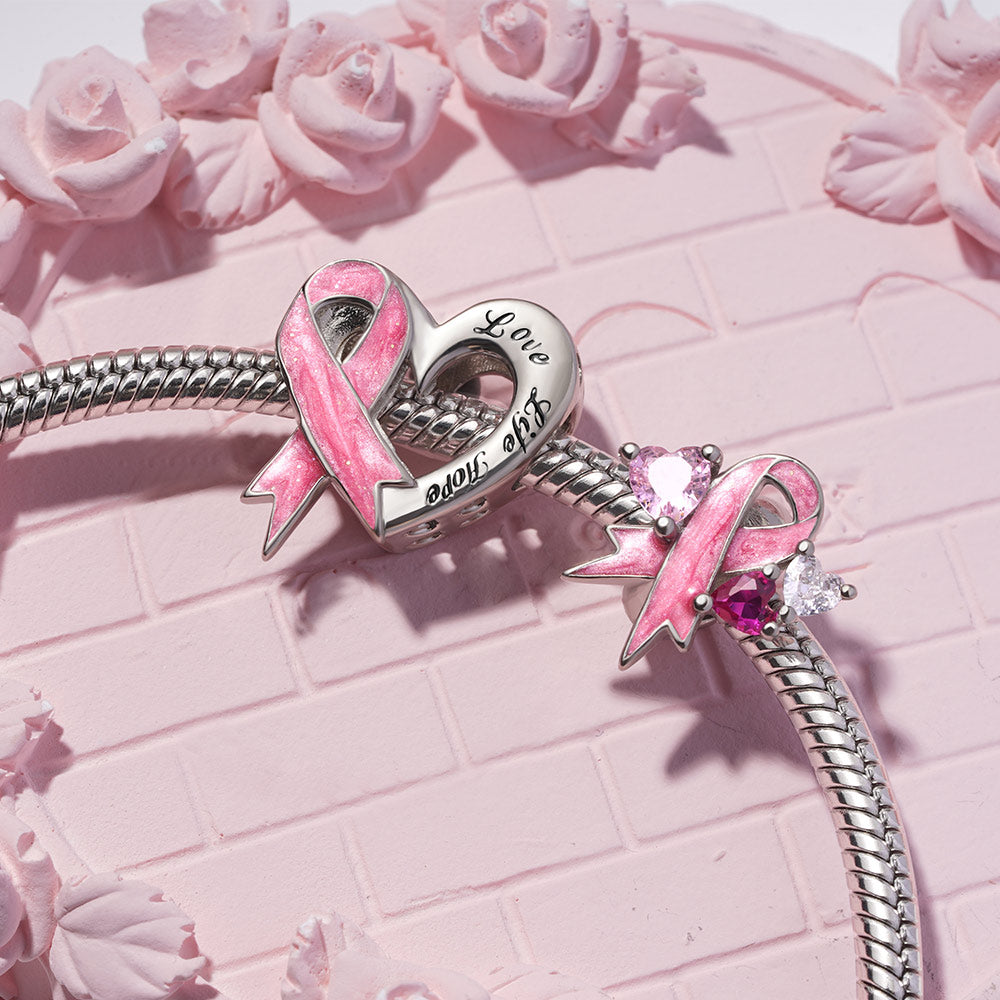 Gnoce Breast Cancer Awareness Pink Ribbon Charm_3