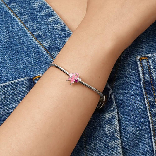 Gnoce Breast Cancer Awareness Pink Ribbon Charm_5