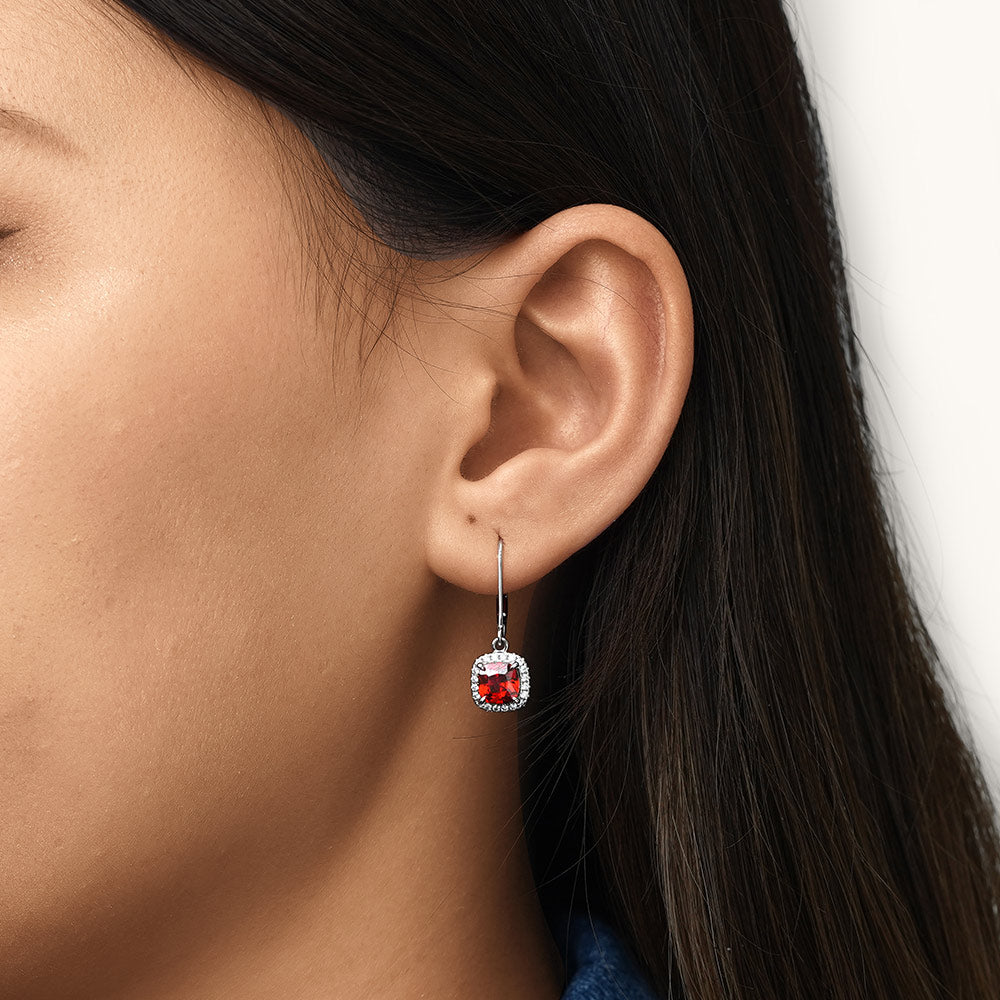 Gnoce Square-shaped Birthstone Dangle Earrings_5