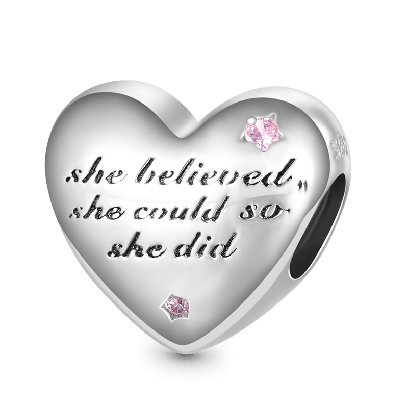 Gnoce "She Believed She Could, So She Did" Heart Charm_1