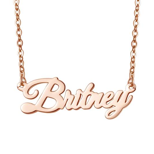 Gnoce "Best Gift for Her" Personalized Calligraphy Style Rose Gold Name Necklace_1