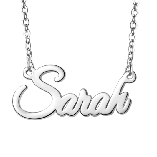 Gnoce "For the One in My Heart"Personalized Calligraphy Style Silver Name Necklace_1