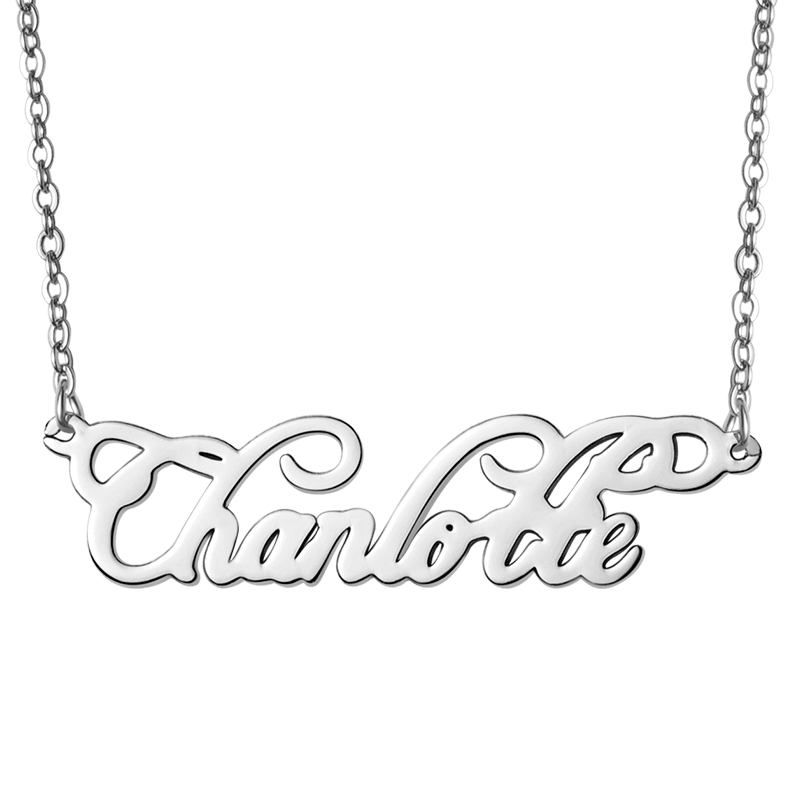Gnoce "Chain of Love "Personalized Elegant Silver Name Necklace - For The Special One_1