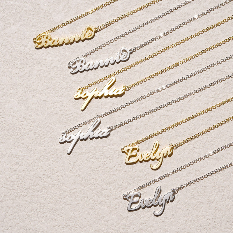 Gnoce "Special Gift for the One I Love" Personalized Carrie Gold Name Necklace_2