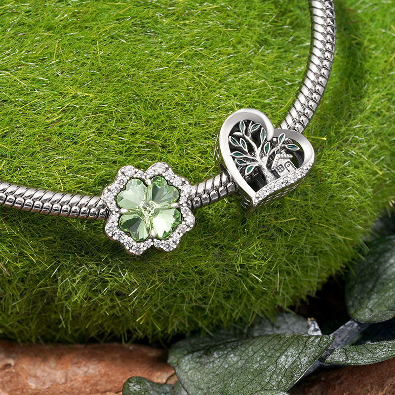 Gnoce Lucky Green Four-leaf Clover Charm_2