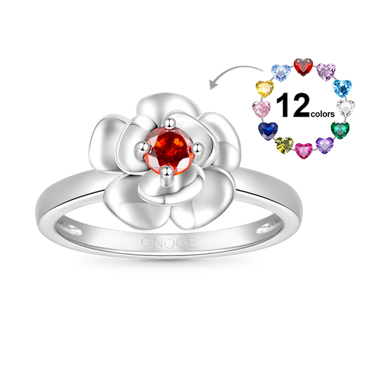 Gnoce Lucky Rose Birthstone Ring_1