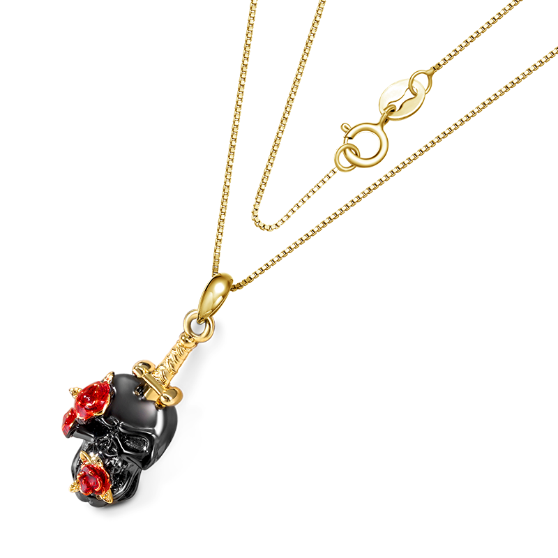 Gnoce Rose Skull Necklace_2