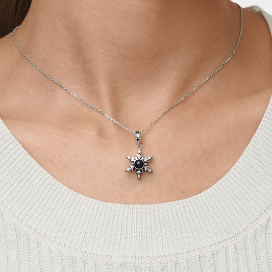 Gnoce Snowflake Personalized Photo Pendant Dangle Charm_6