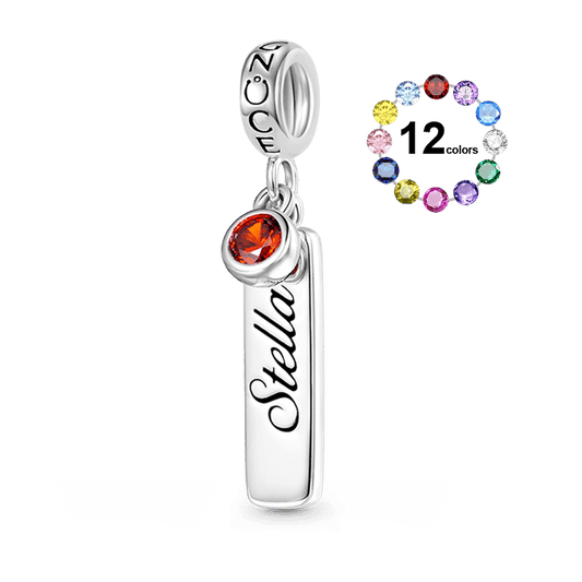 Gnpce Classic Bar Birthstone Engravable Pendant Dangle Charm_1