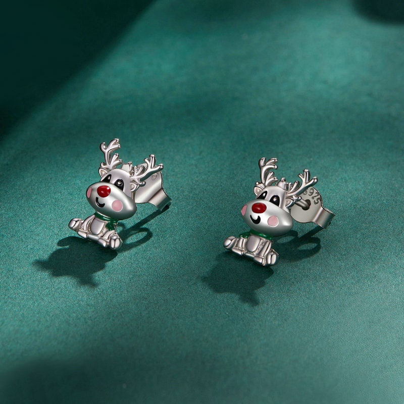 Gnoce Christmas Elk Stud Earrings_3