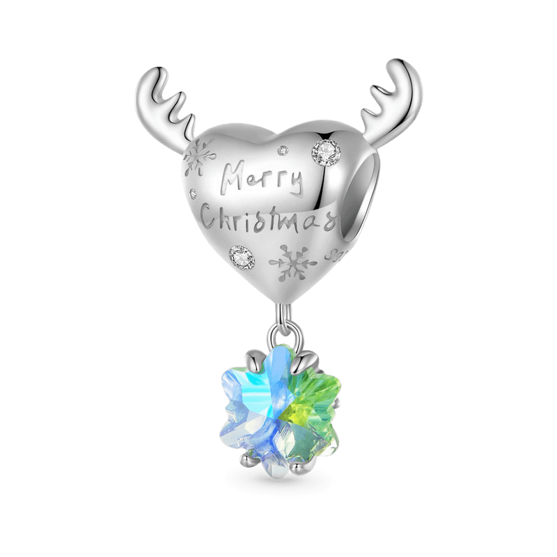 Gnoce "Merry Christmas" Heart-shaped Elk Antler Charm_1
